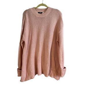 BDG Sweater Women M Pink Knit Ribbed Neutral Winter Boho Cozy Beach Retro 80s